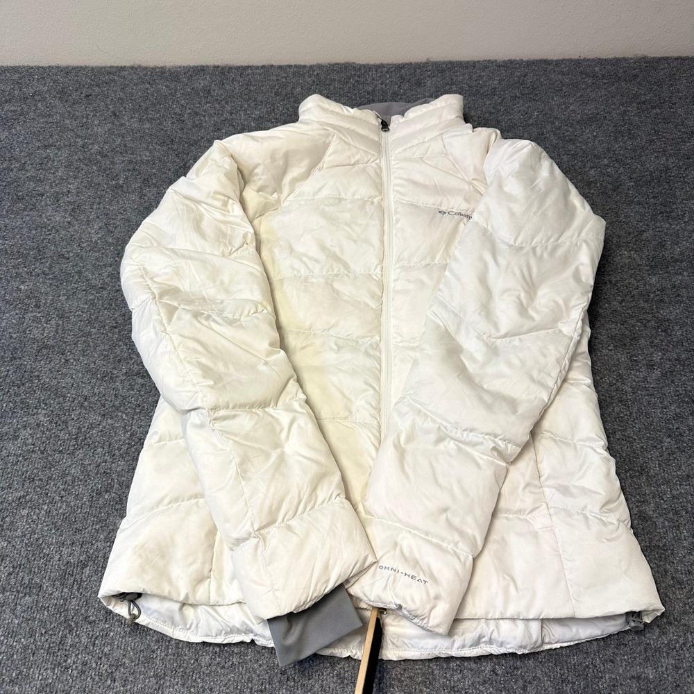 Columbia Jacket Womens Size L White Omni-Heat Puffer Quilted Insulated Thermal
